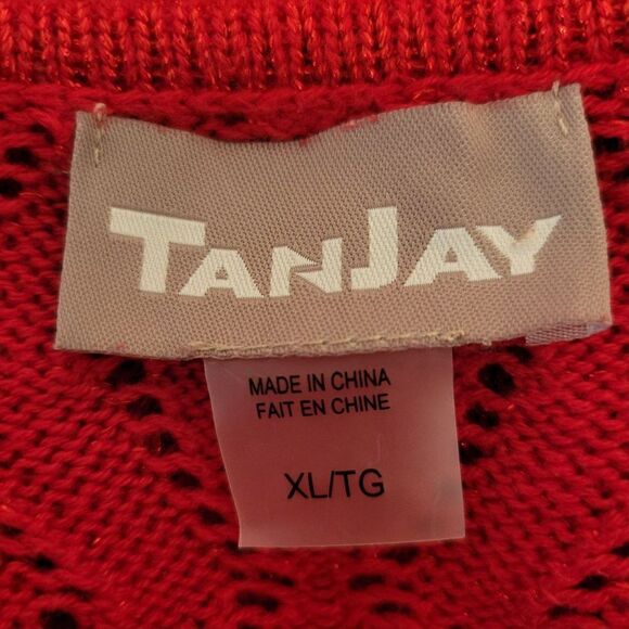 TanJay Red Knitted Open Front Cardigan (Size XL) - Picture 5 of 6